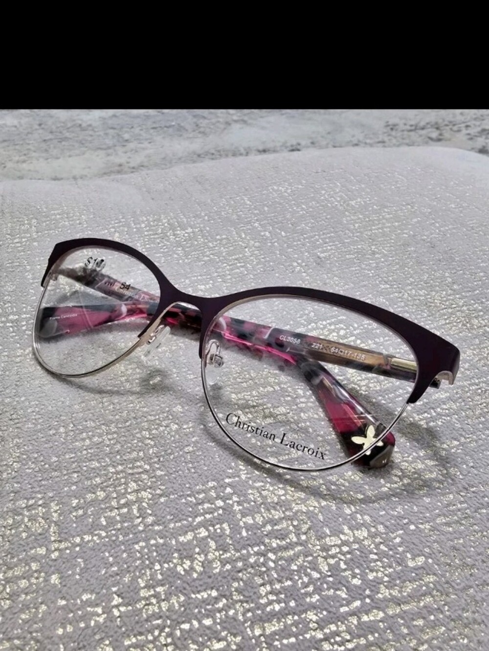 New Christian Lacroix CL3058 Eyeglasses Cateye Floral Tulipe Frame 54-17-135